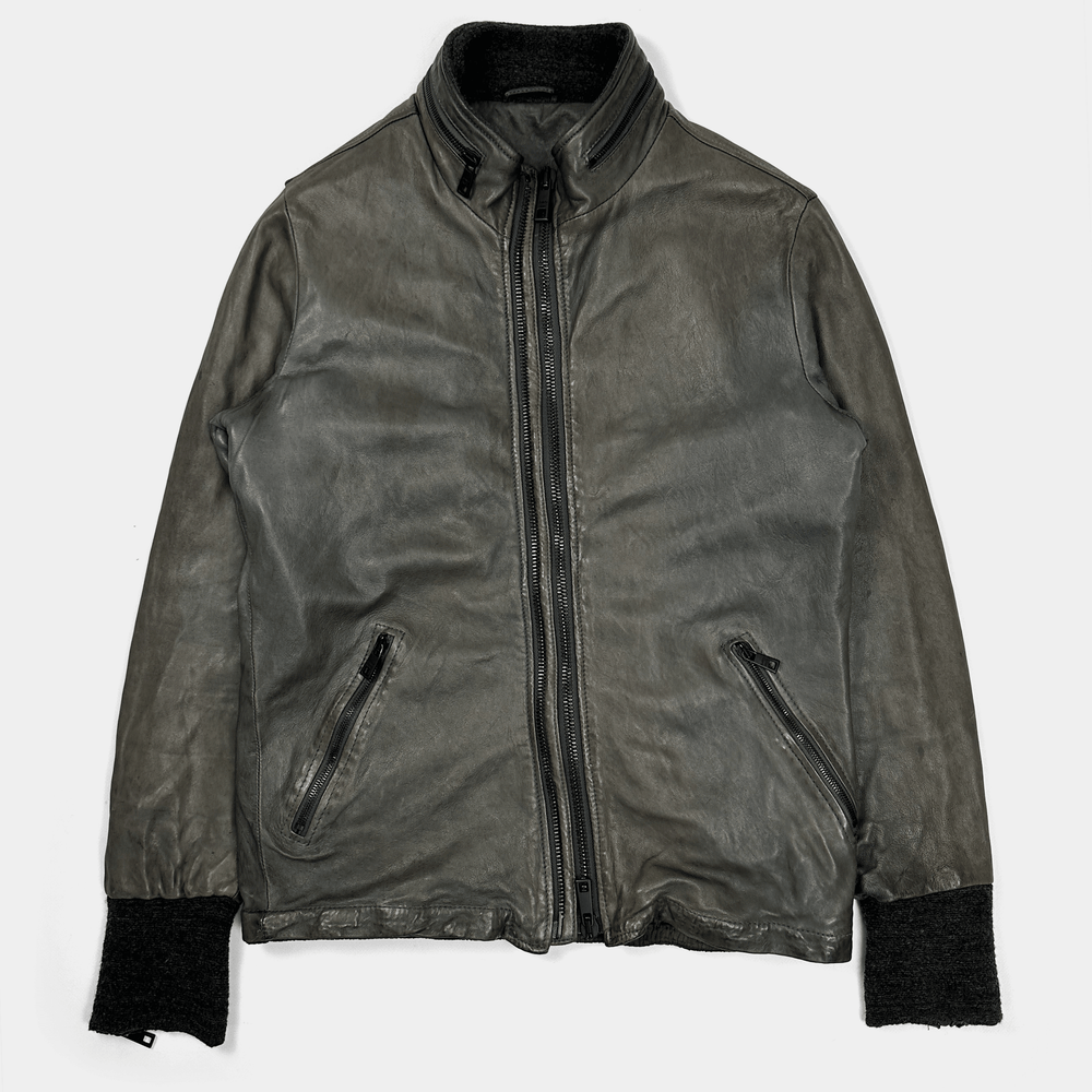 Giorgio Brato Faded Grey Leather Jacket 2000's