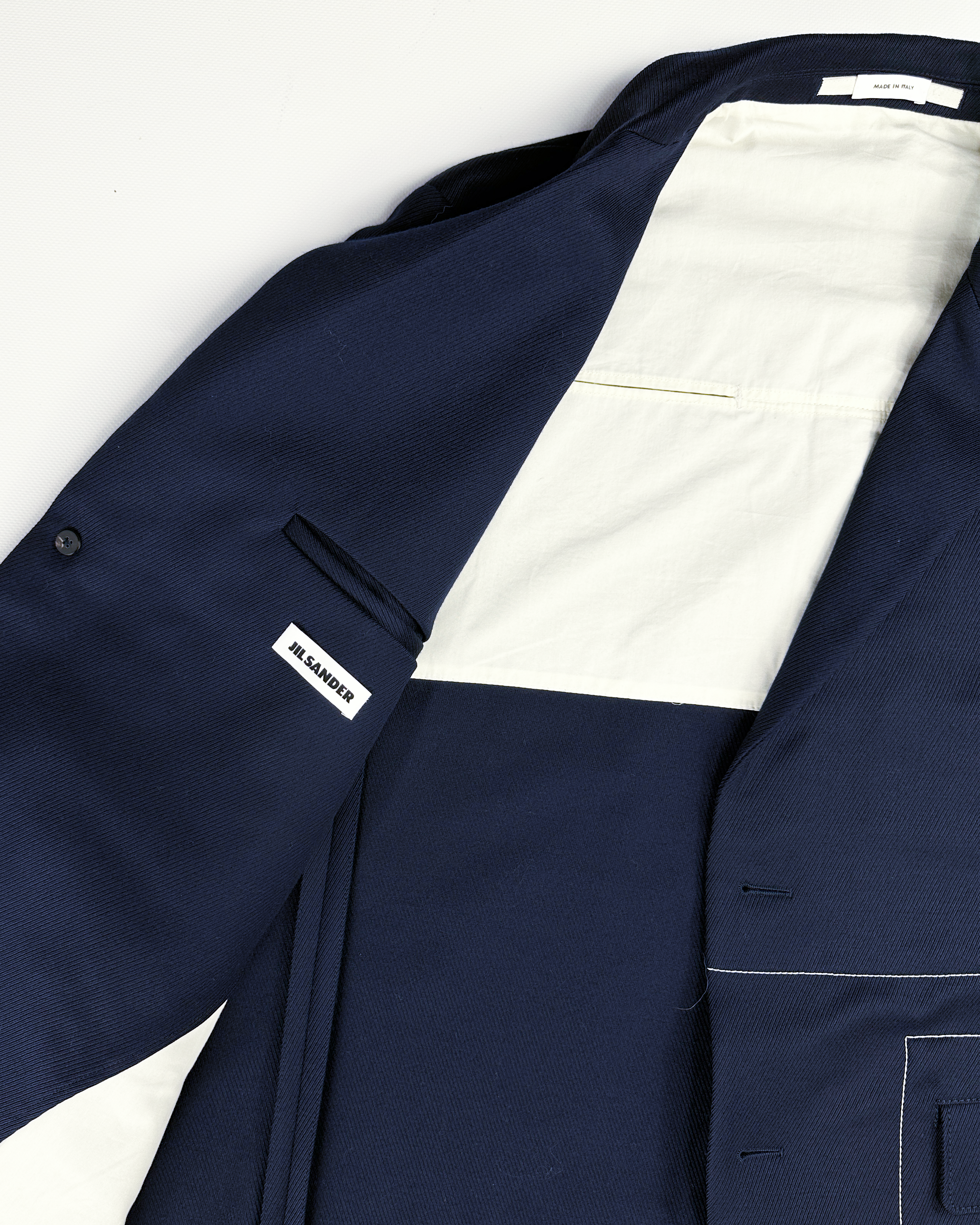 Jil Sander Stitched Navy Blue Wool Blazer A/W 2018 – Vintage TTS