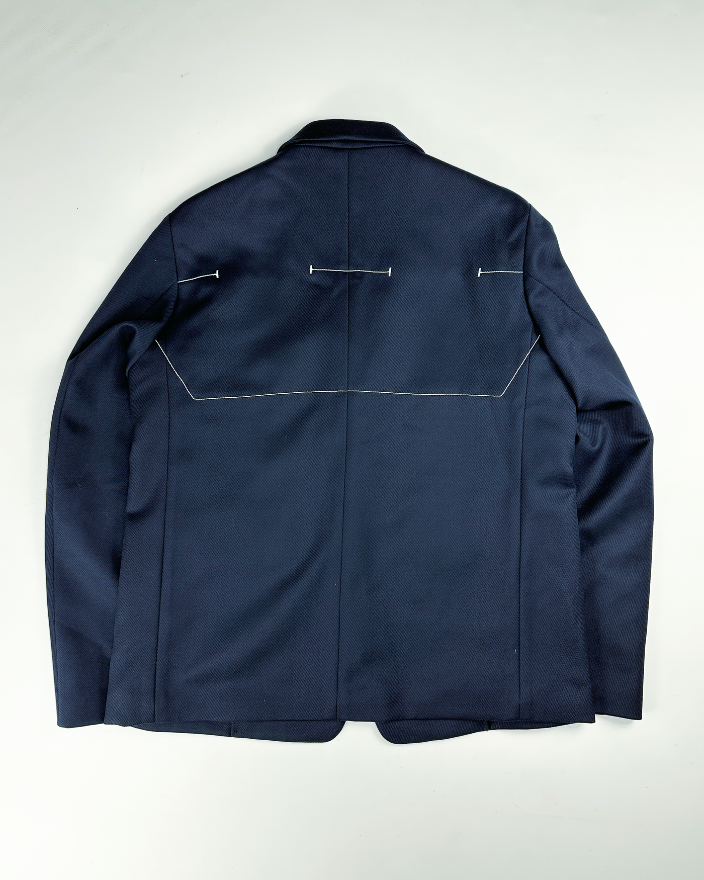 Jil Sander Stitched Navy Blue Wool Blazer A/W 2018