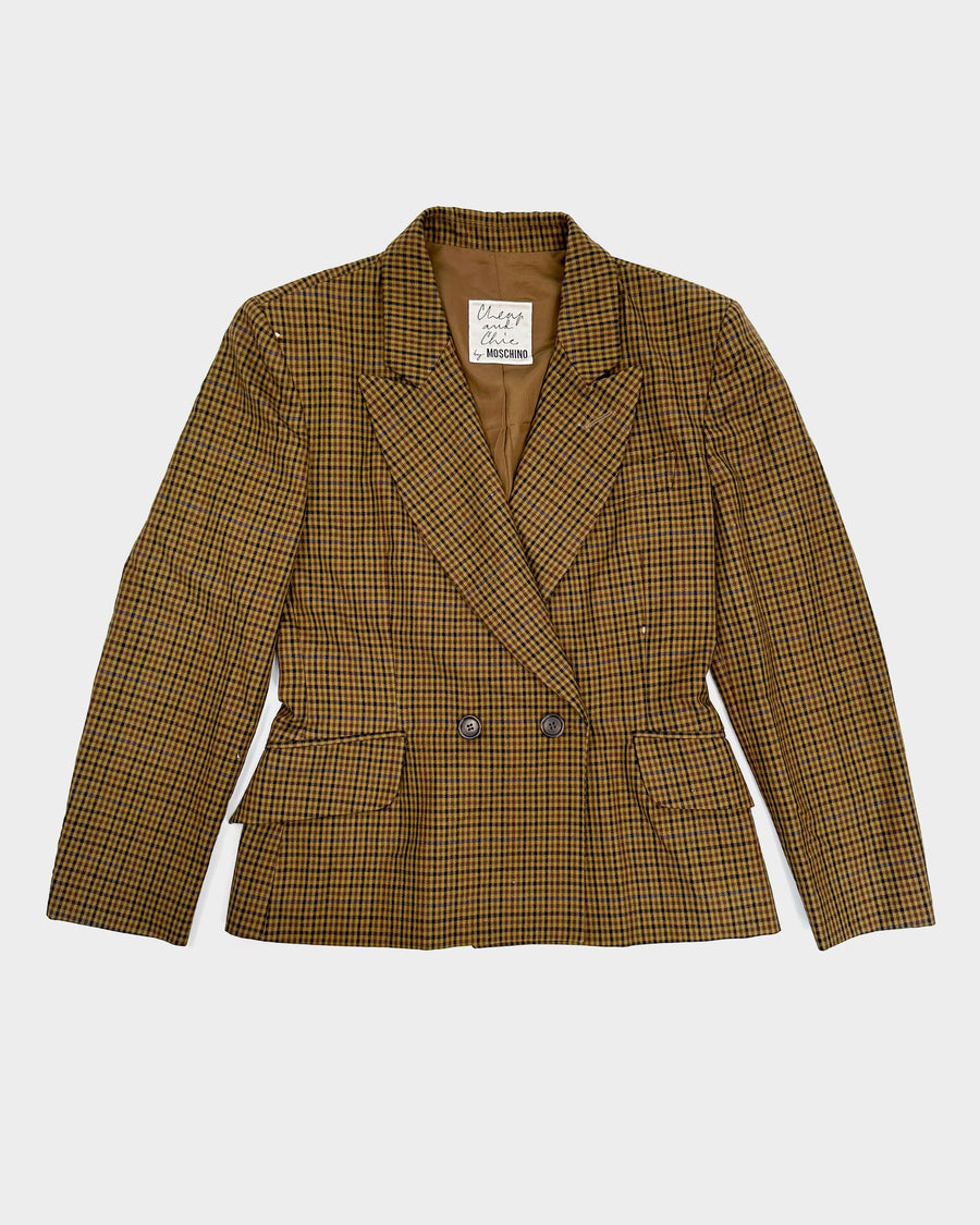 Moschino 'Cheap and Chic' Checkered Blazer 1980's