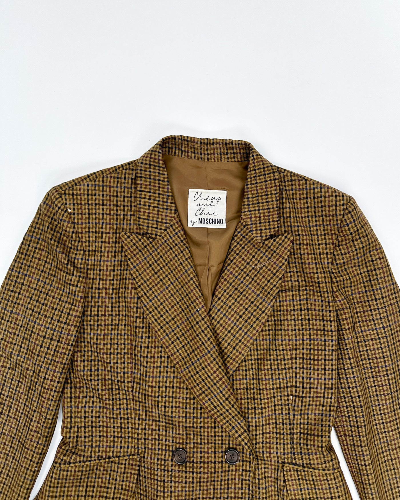 Moschino 'Cheap and Chic' Checkered Blazer 1980's