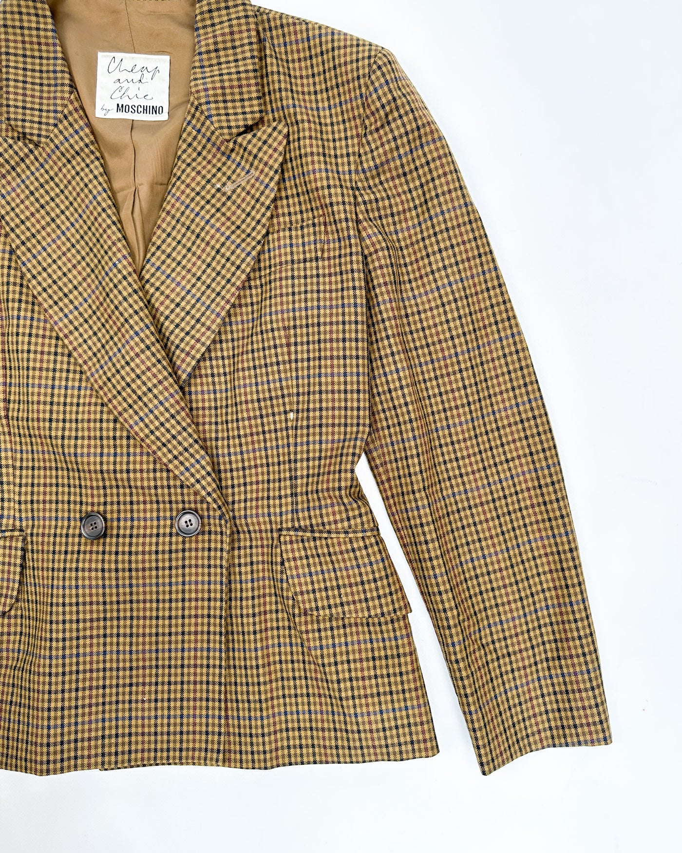Moschino 'Cheap and Chic' Checkered Blazer 1980's
