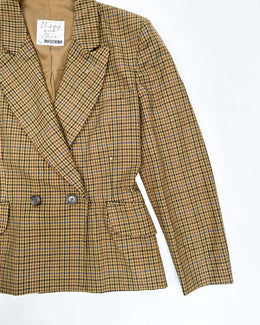 Moschino 'Cheap and Chic' Checkered Blazer 1980's