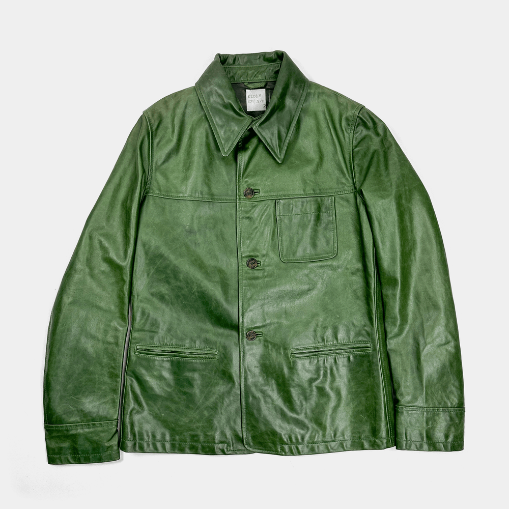 Romeo Gigli Green Leather Straight Jacket S/S 1997