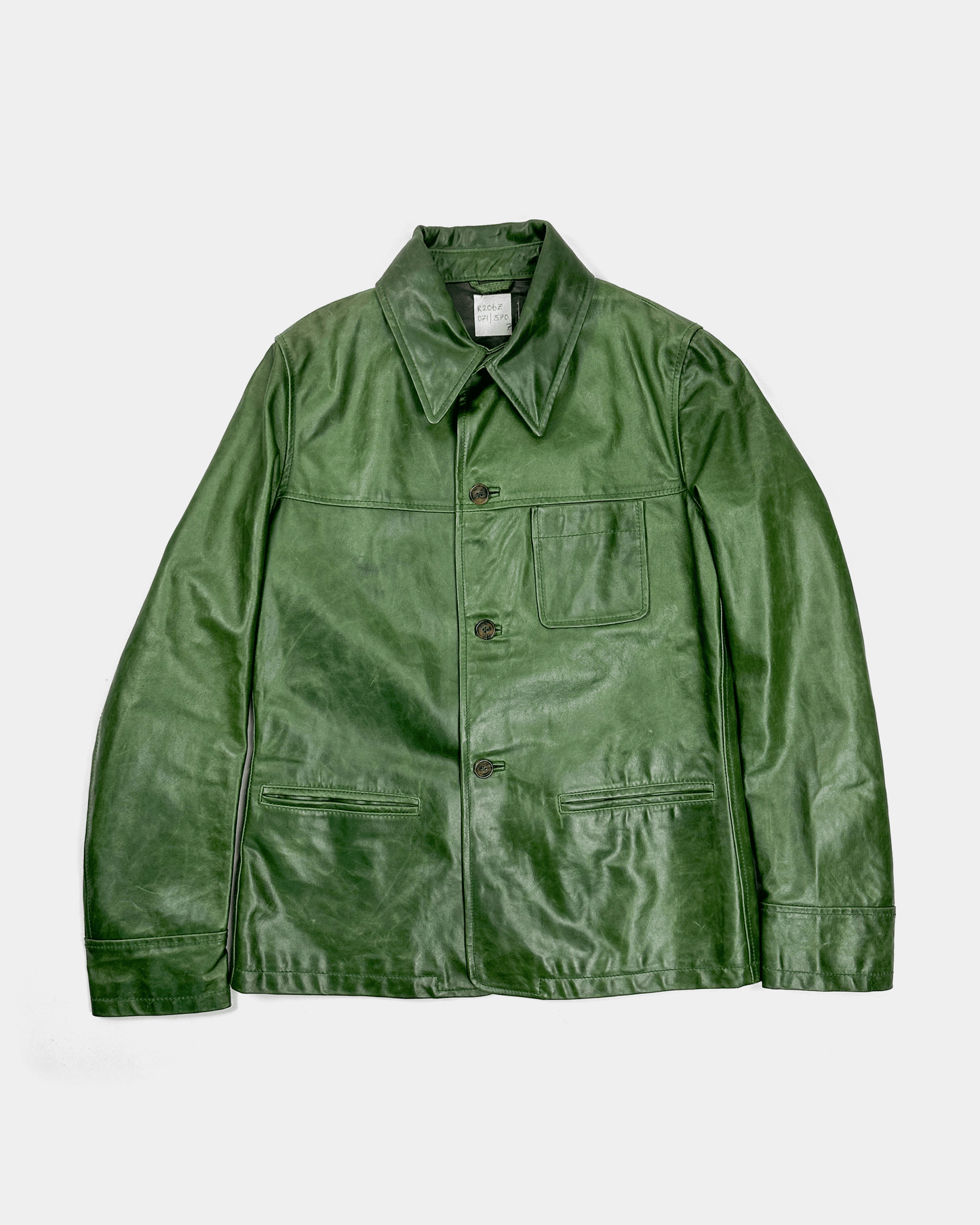 Romeo Gigli Green Leather Straight Jacket S/S 1997