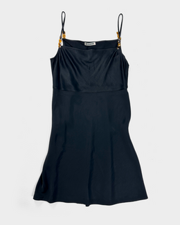 Jil Sander + Black Silk Dress 1990's