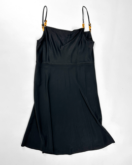 Jil Sander + Black Silk Dress 1990's