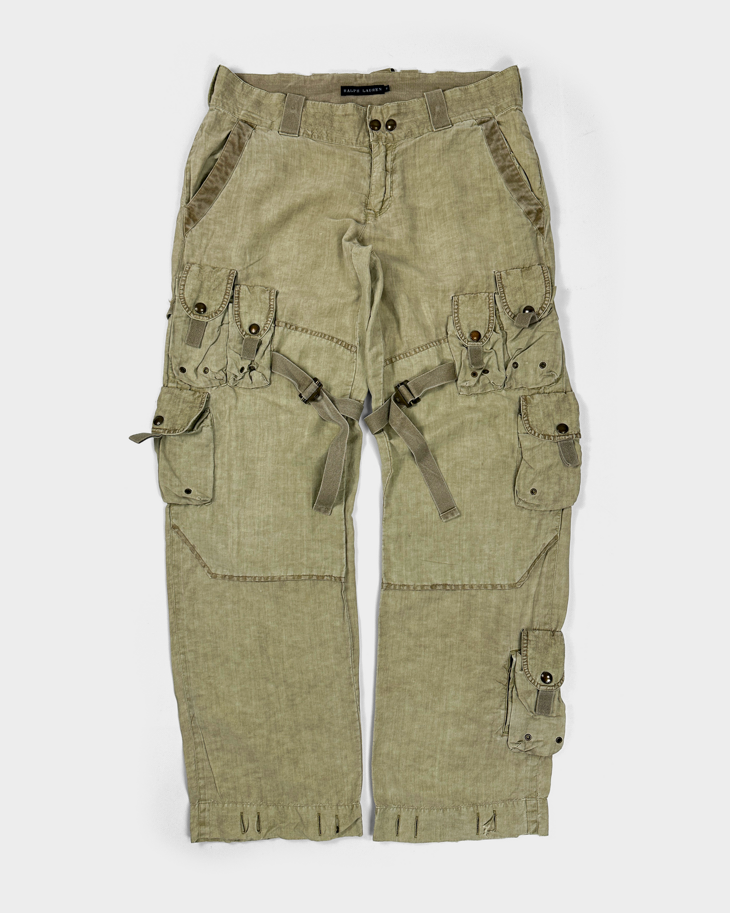 Ralph Lauren Silk + Linen Cargo Pants 1990's