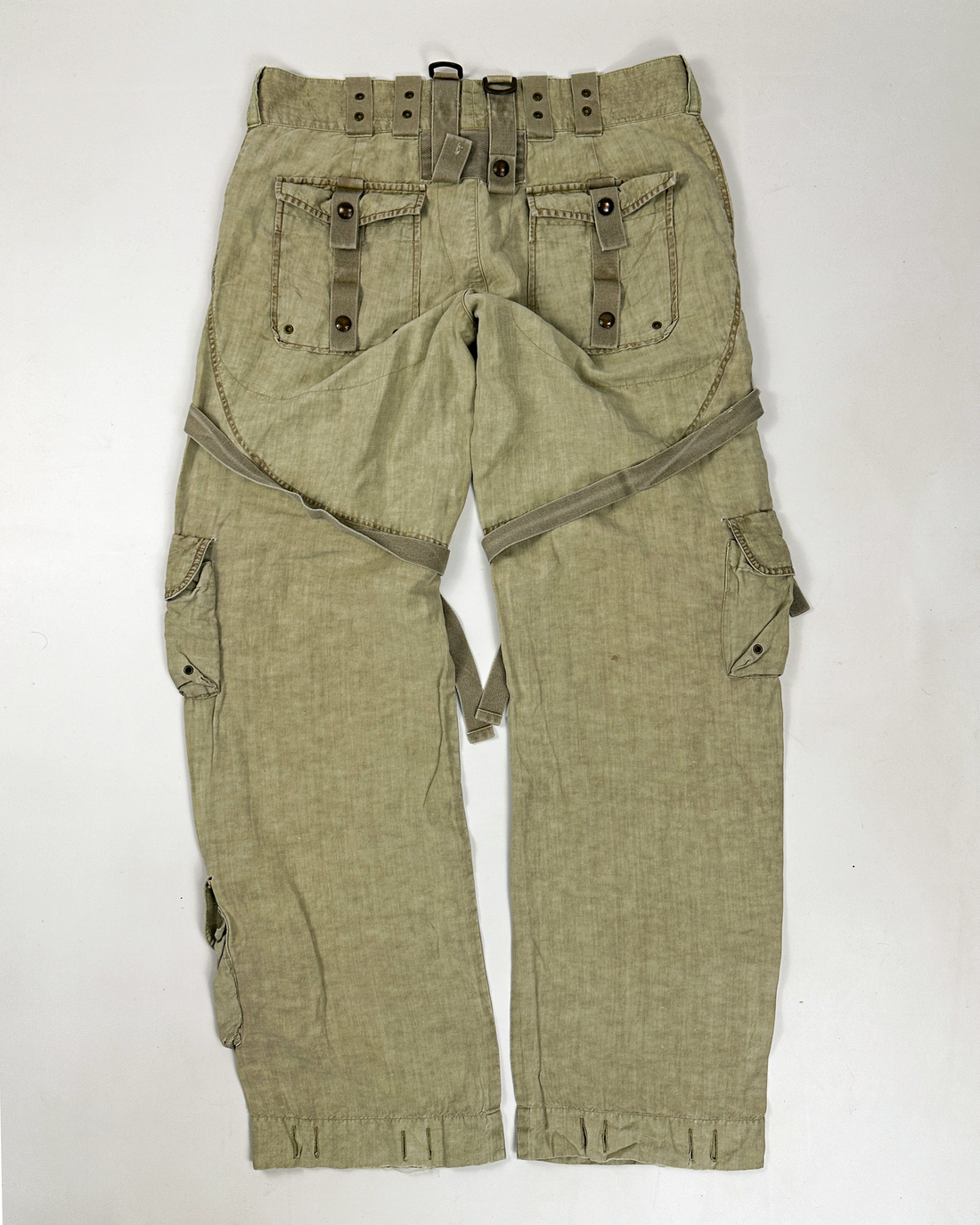 Ralph Lauren Silk + Linen Cargo Pants 1990's