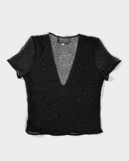 Nathalie Garçon Black Pleated Top 2000's