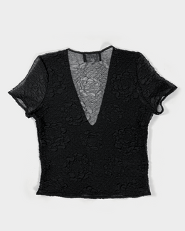 Nathalie Garçon Black Pleated Top 2000's