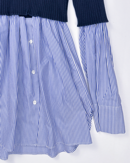 Kenzo Knit + Shirt Navy Blue Top 2000's