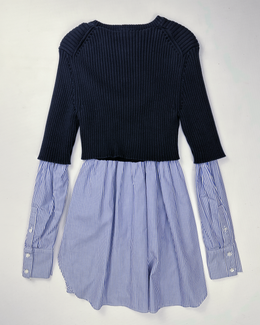 Kenzo Knit + Shirt Navy Blue Top 2000's