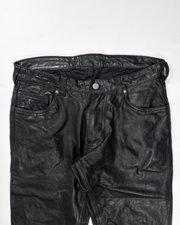 John Galliano BootCut Black Leather Pants F/W 2010