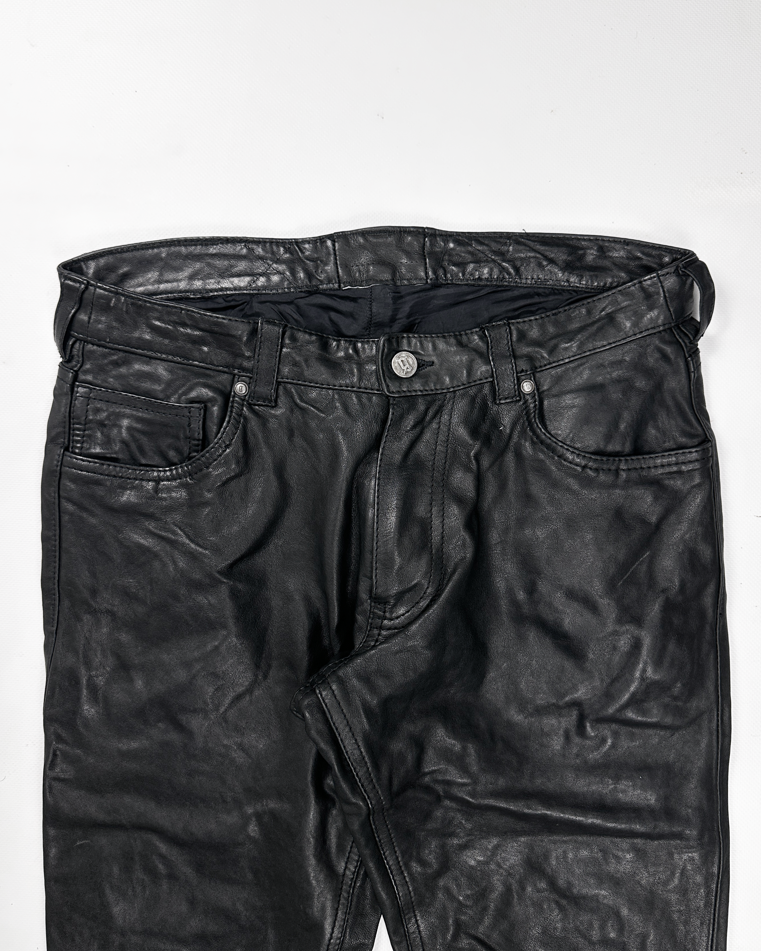 John Galliano BootCut Black Leather Pants F/W 2010