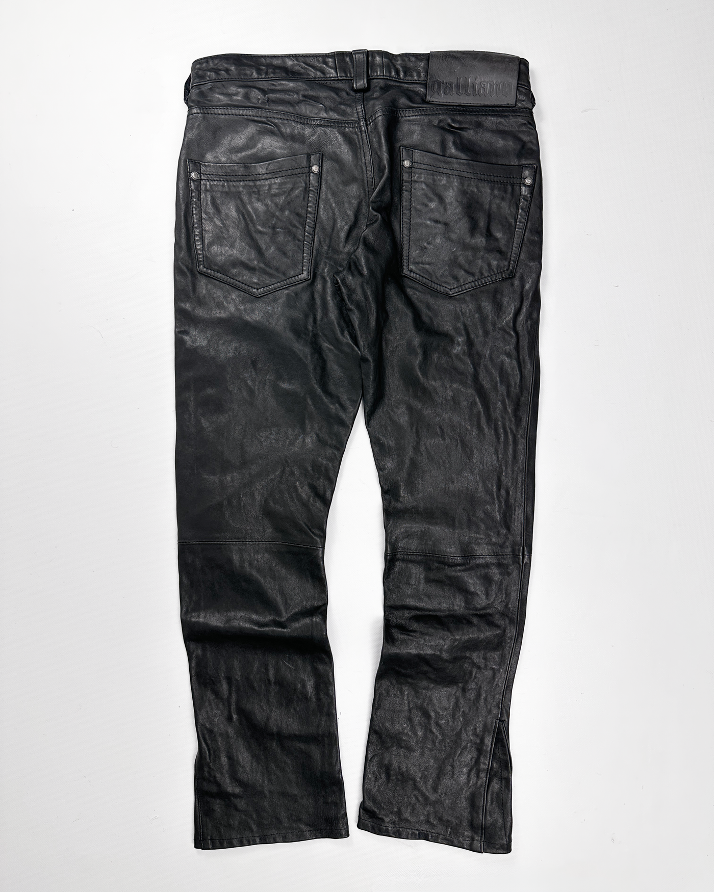 John Galliano BootCut Black Leather Pants F/W 2010