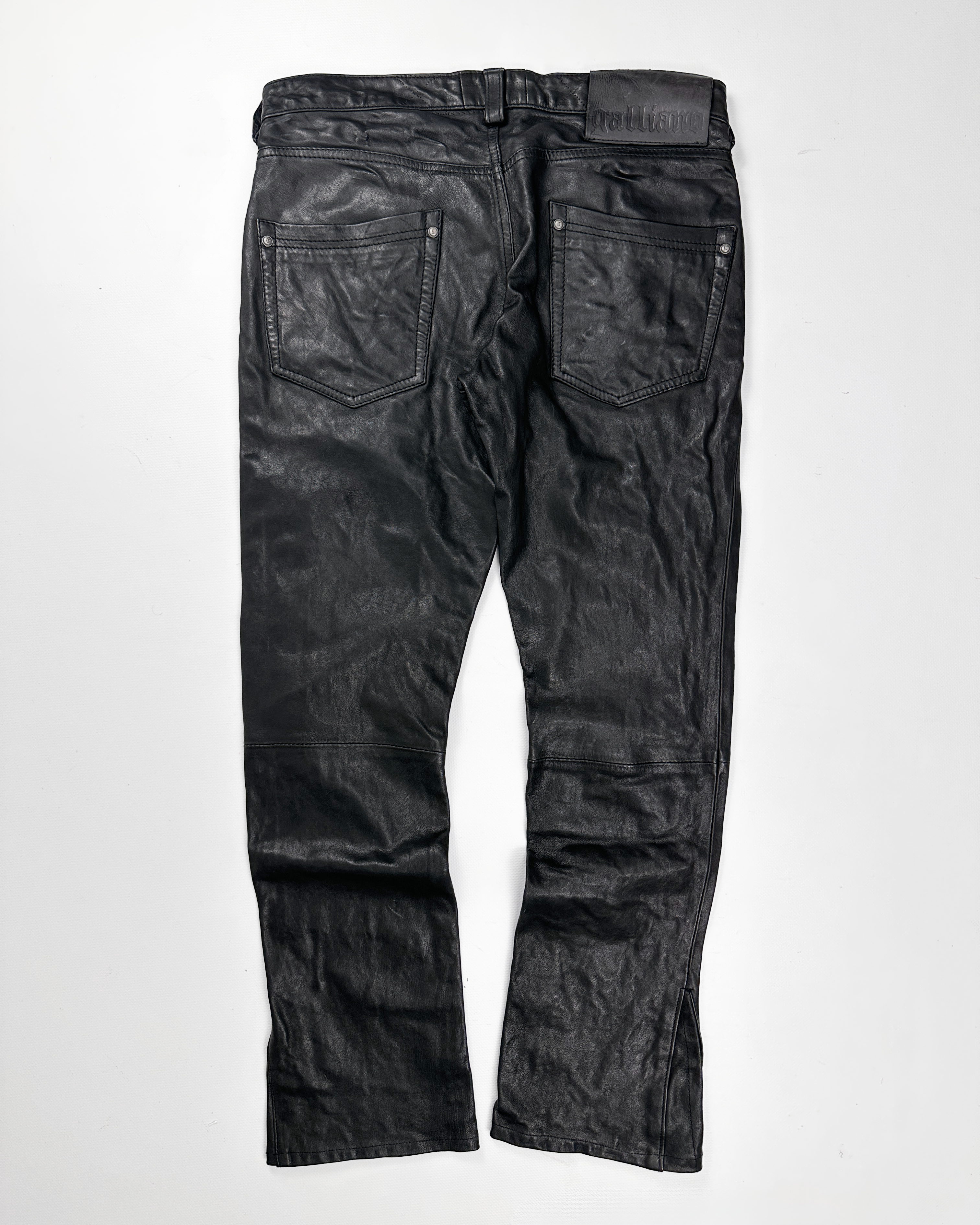 John Galliano BootCut Black Leather Pants F/W 2010