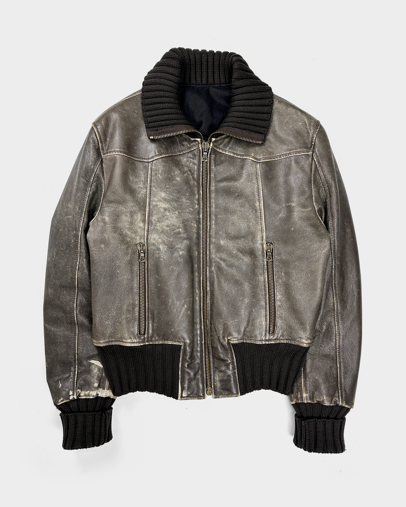 Gazzarrini Distressed Leather Jacket 1990's
