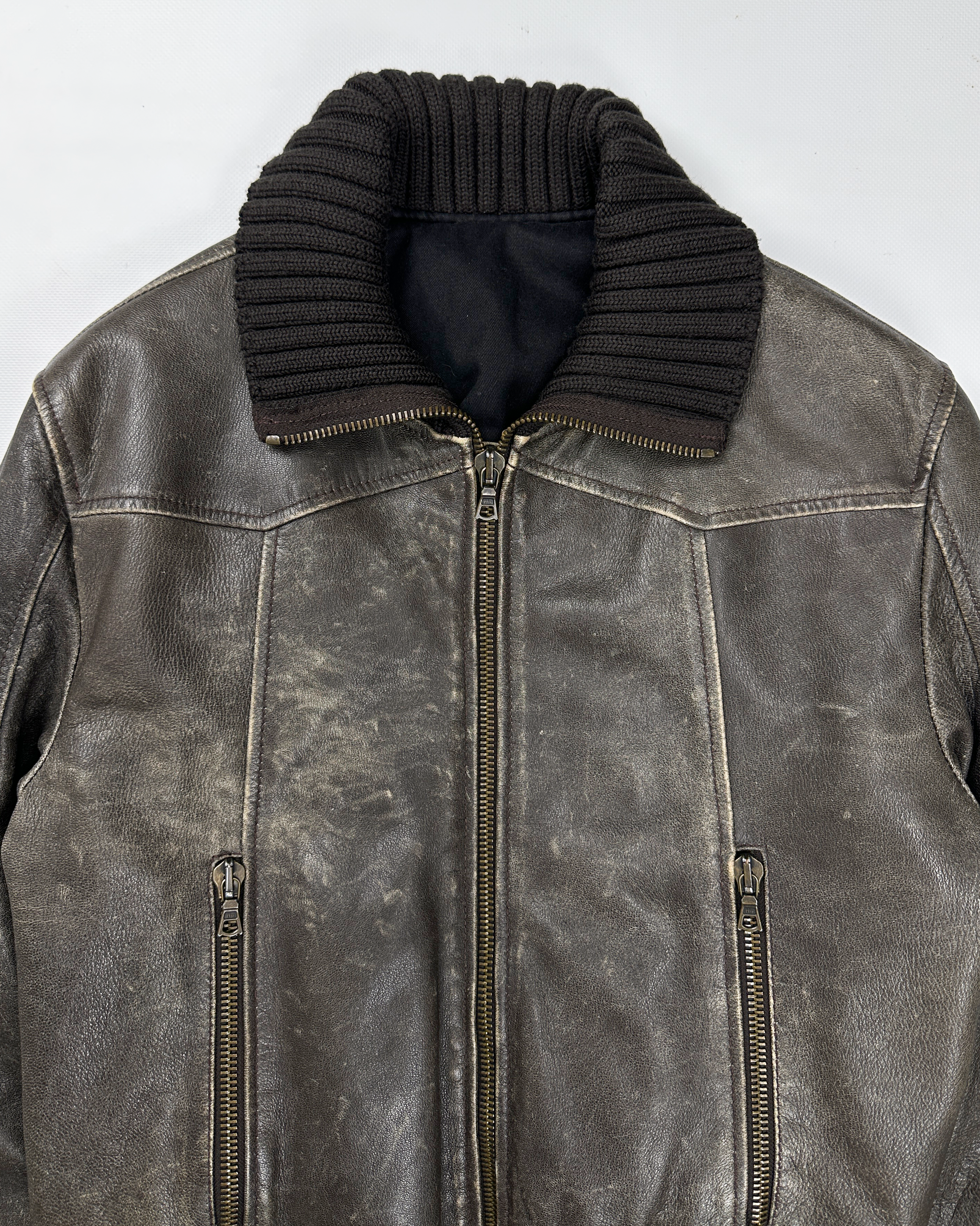 Gazzarrini Distressed Leather Jacket 1990's
