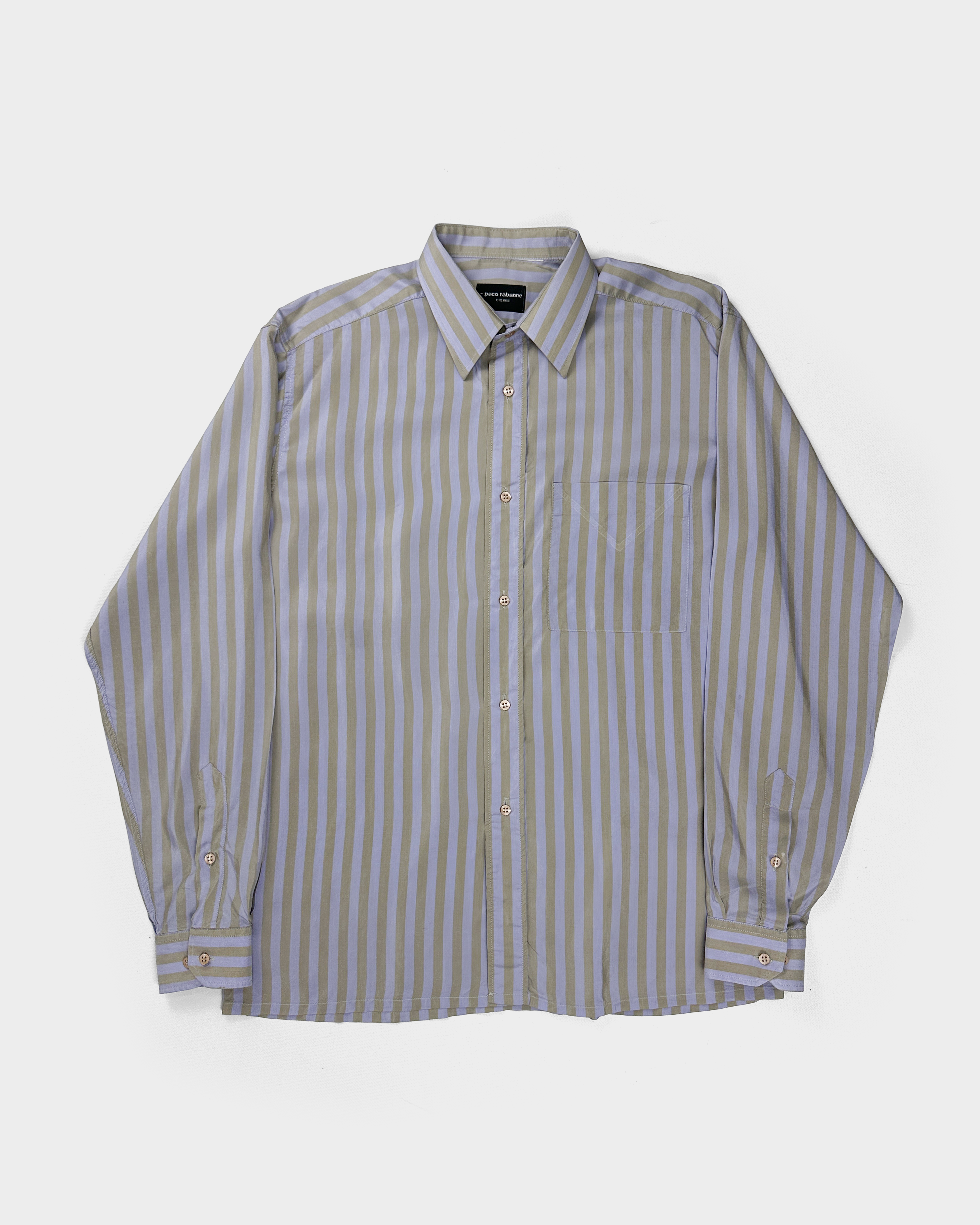 Paco Rabanne Striped Silk Shirt 1990's
