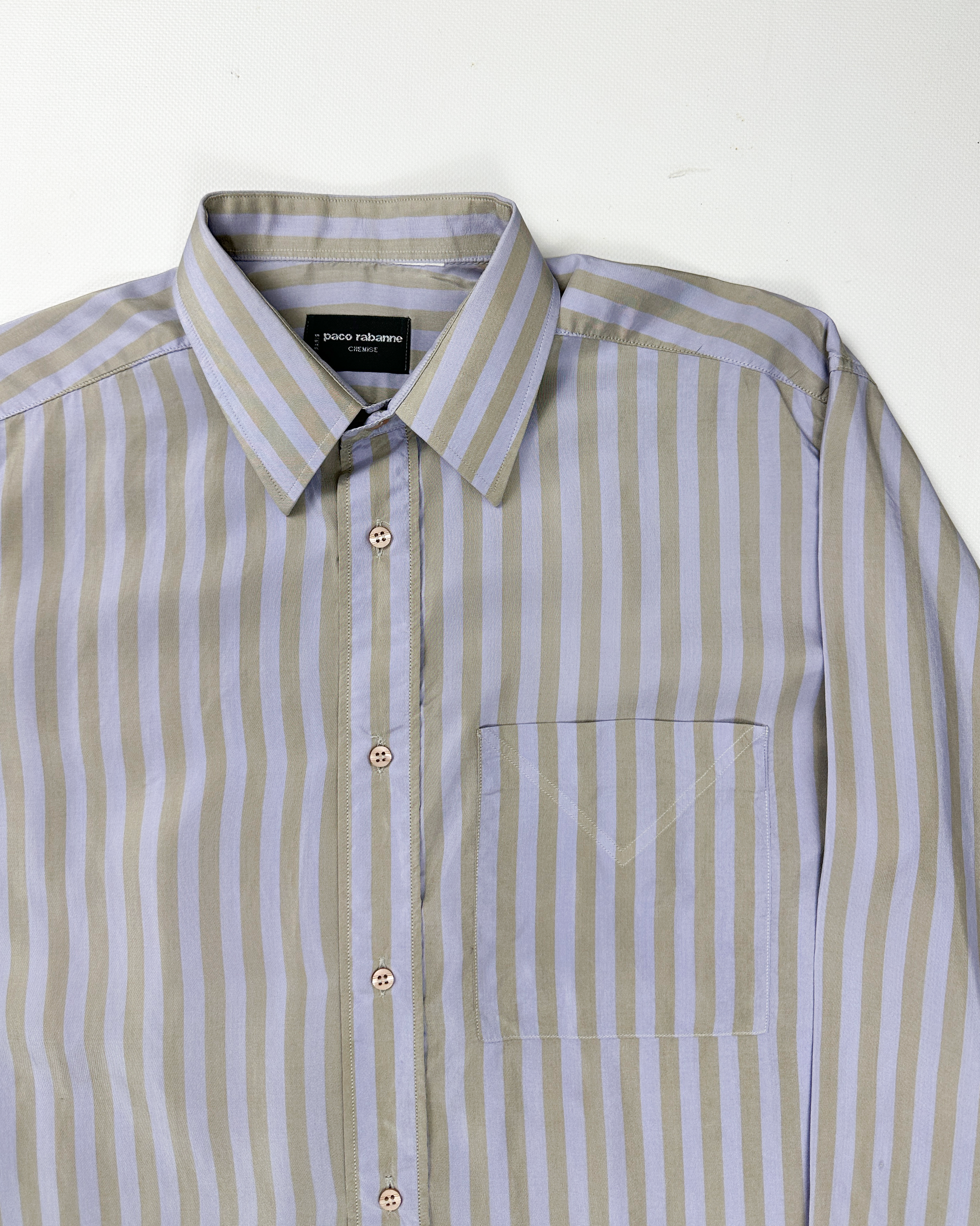Paco Rabanne Striped Silk Shirt 1990's