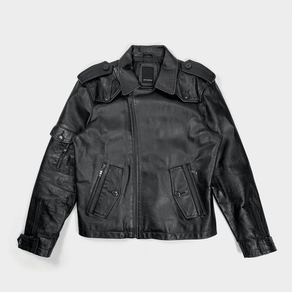 Alain Manoukian Brown Leather Biker Jacket 1990's