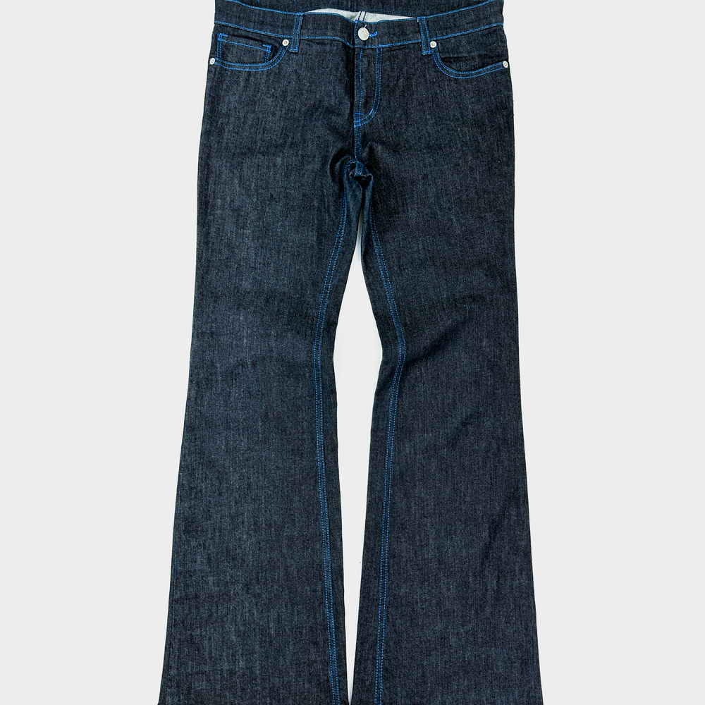 Jil Sander Blue Stitching Flare Denim Pants 2000's