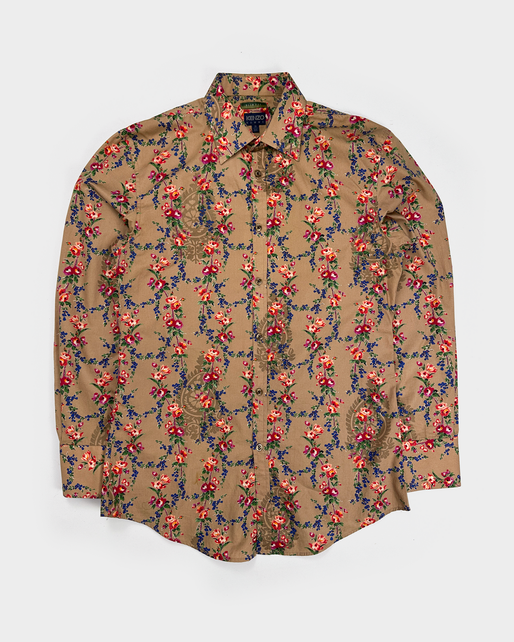 Kenzo Floral Print Cotton Shirt 2000's