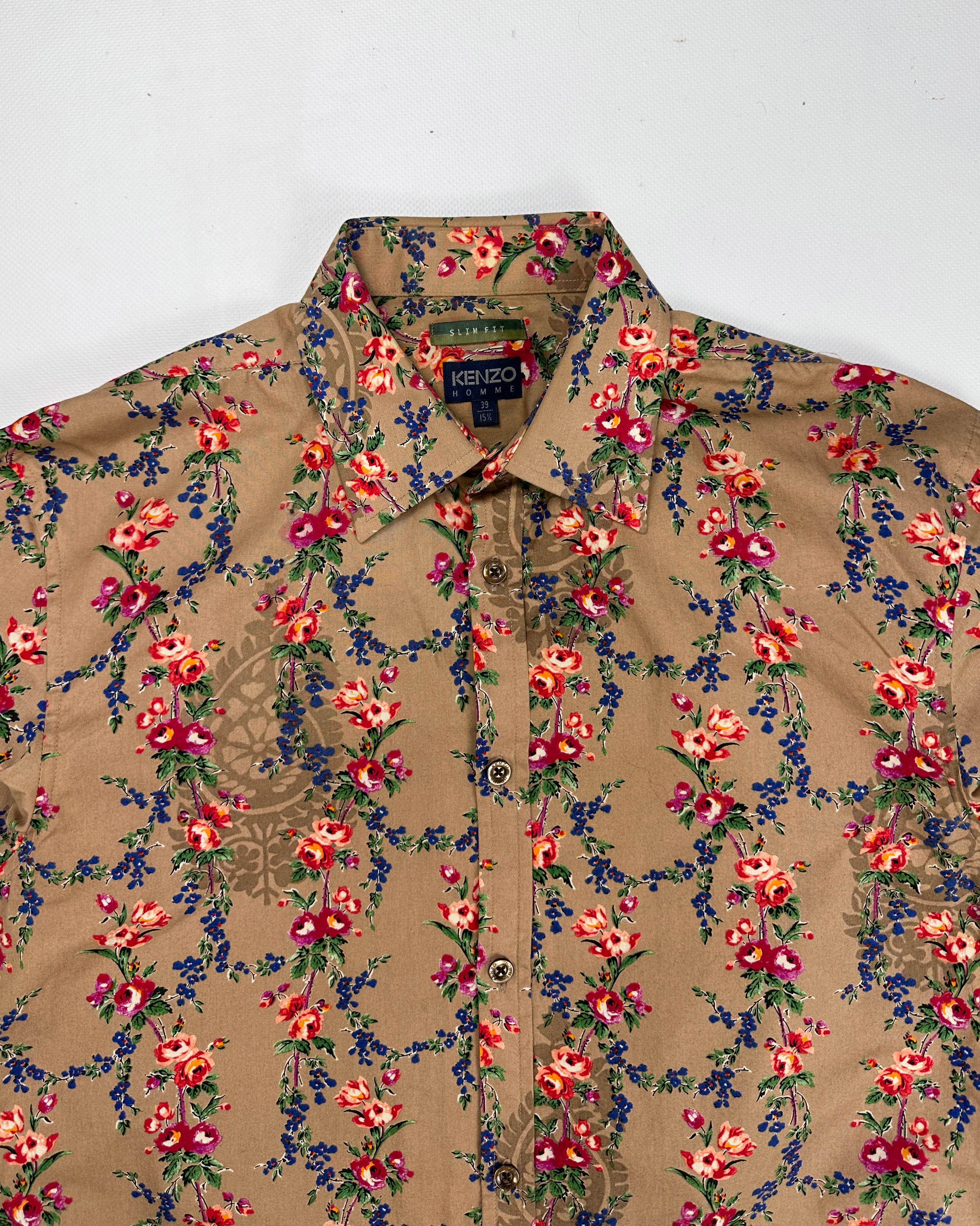 Kenzo Floral Print Cotton Shirt 2000's