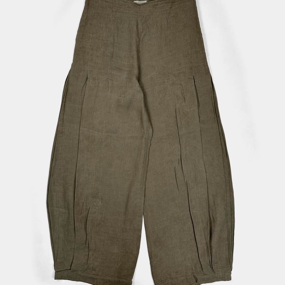 Sarah Pacini Linen Grey Wide Pants 1990's