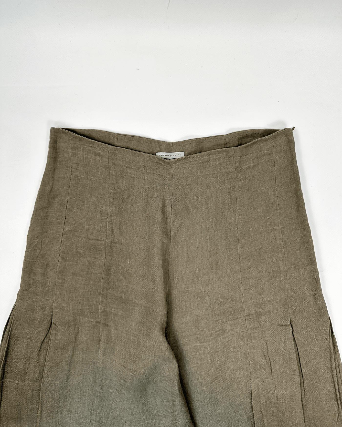 Sarah Pacini Linen Grey Wide Pants 1990's