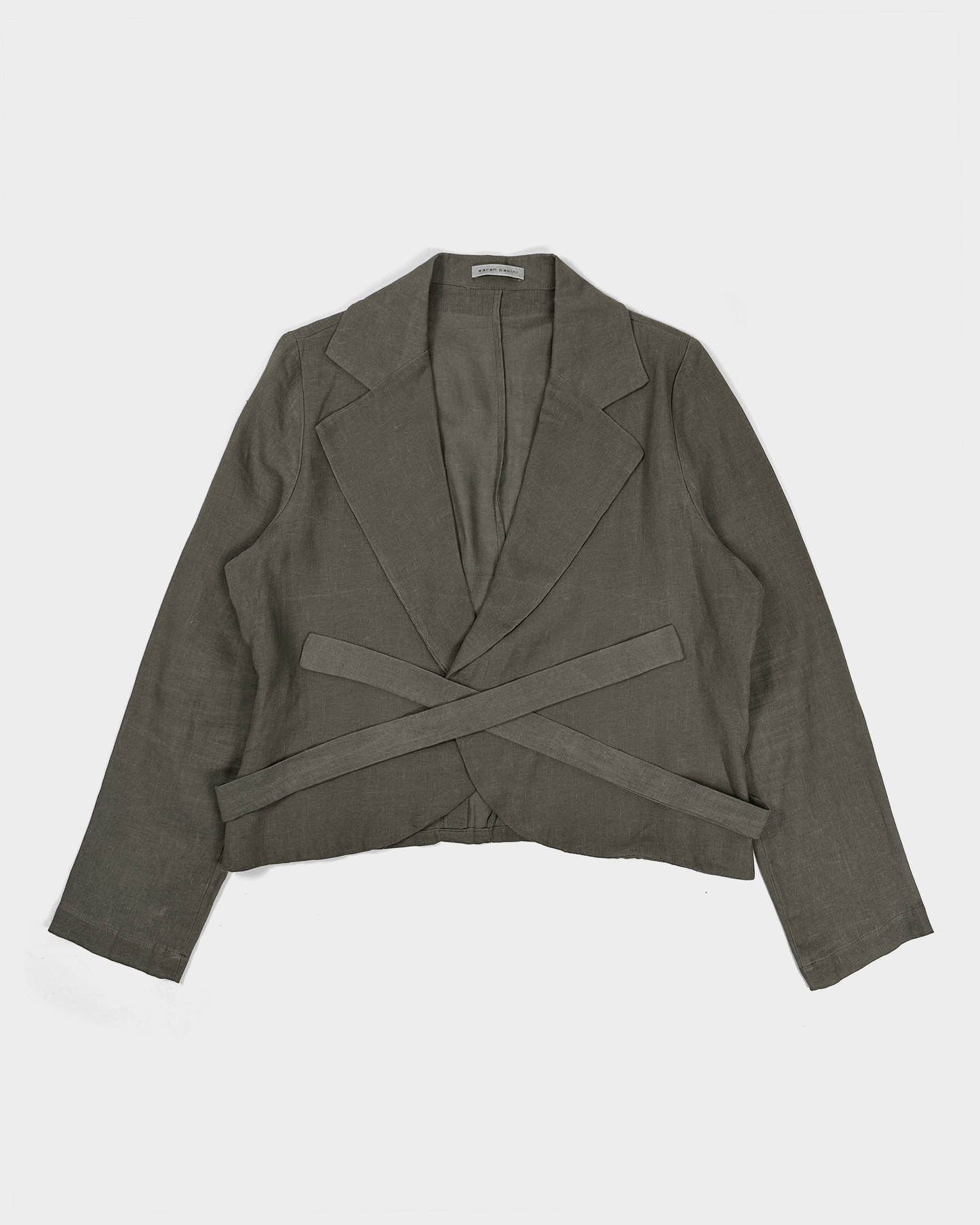 Sarah Pacini Linen Grey Bondage Jacket 1990's