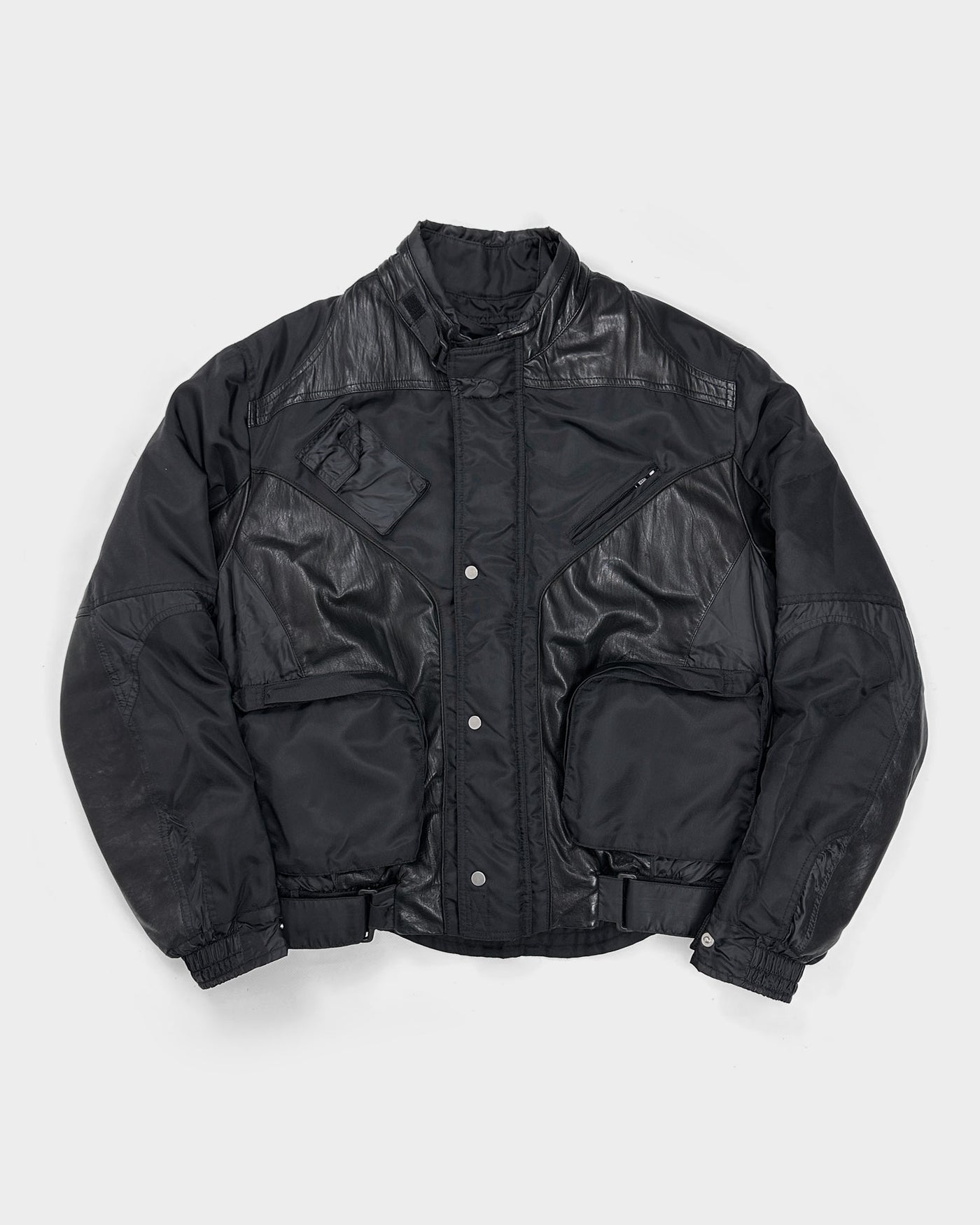 Gazzarrini Black Nylon + Leather Jacket 1990's