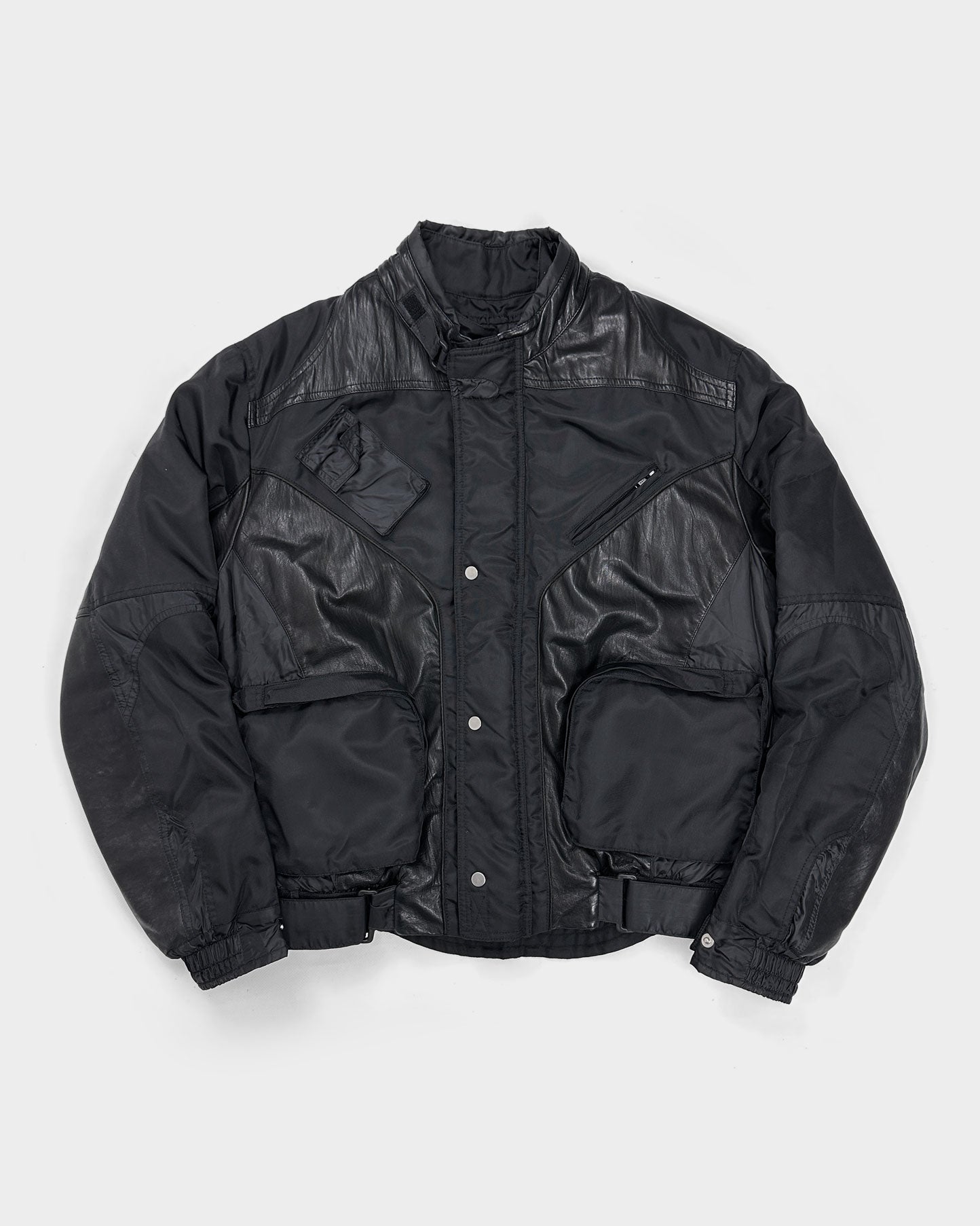 Gazzarrini Black Nylon + Leather Jacket 1990's