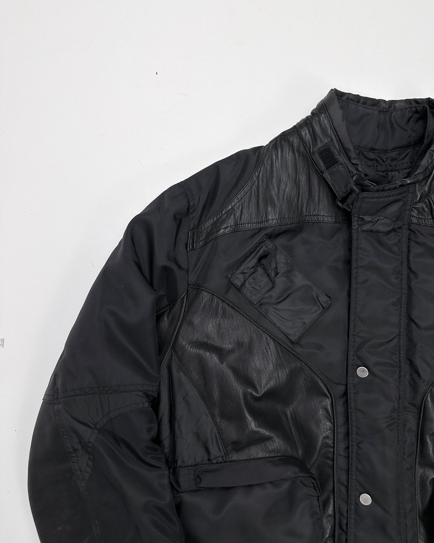 Gazzarrini Black Nylon + Leather Jacket 1990's