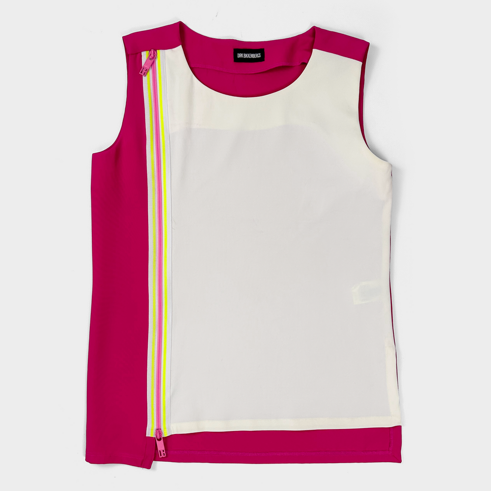 Dirk Bikkembergs Zip Pink Sleeveless Top 2000's