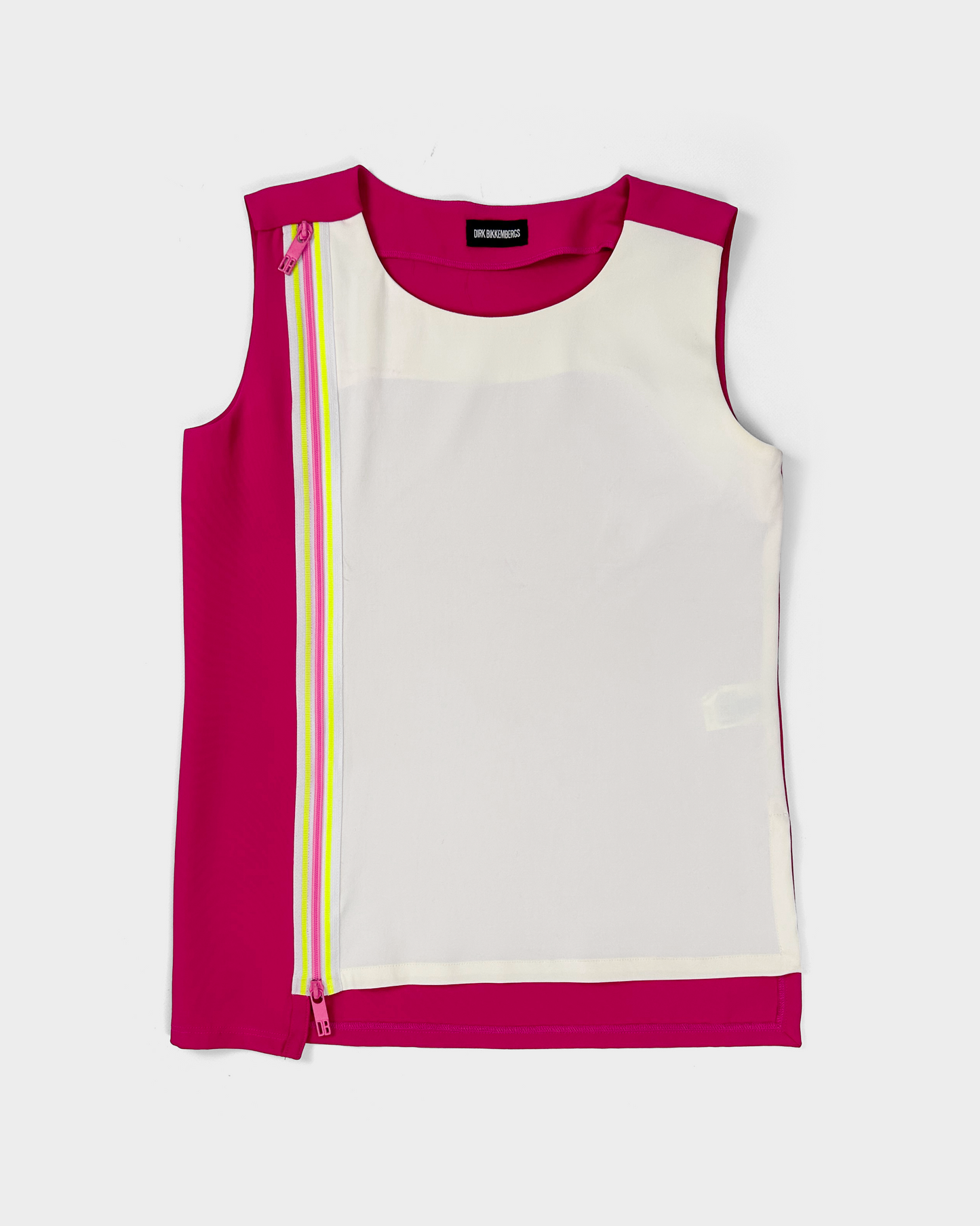 Dirk Bikkembergs Zip Pink Sleeveless Top 2000's