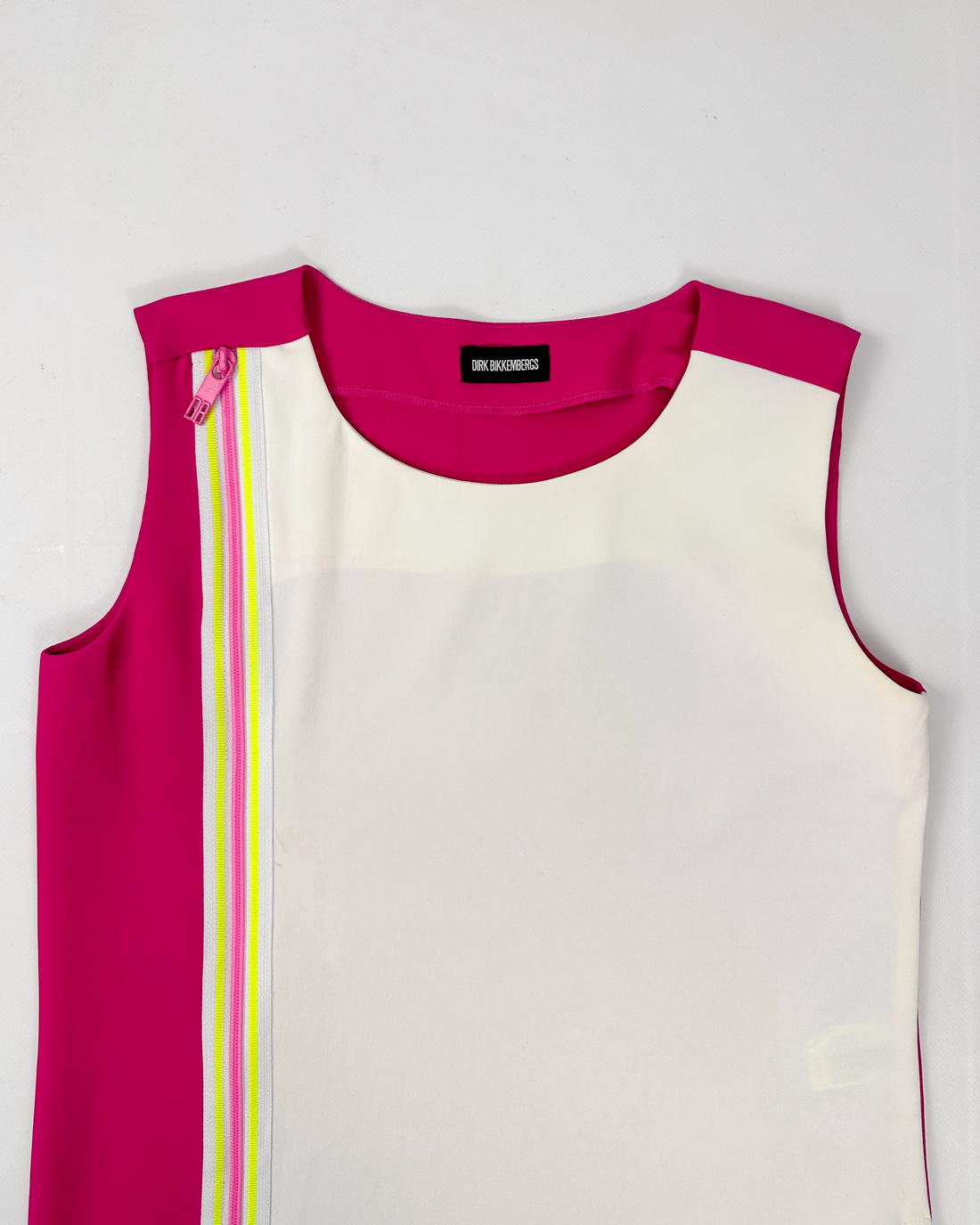 Dirk Bikkembergs Zip Pink Sleeveless Top 2000's