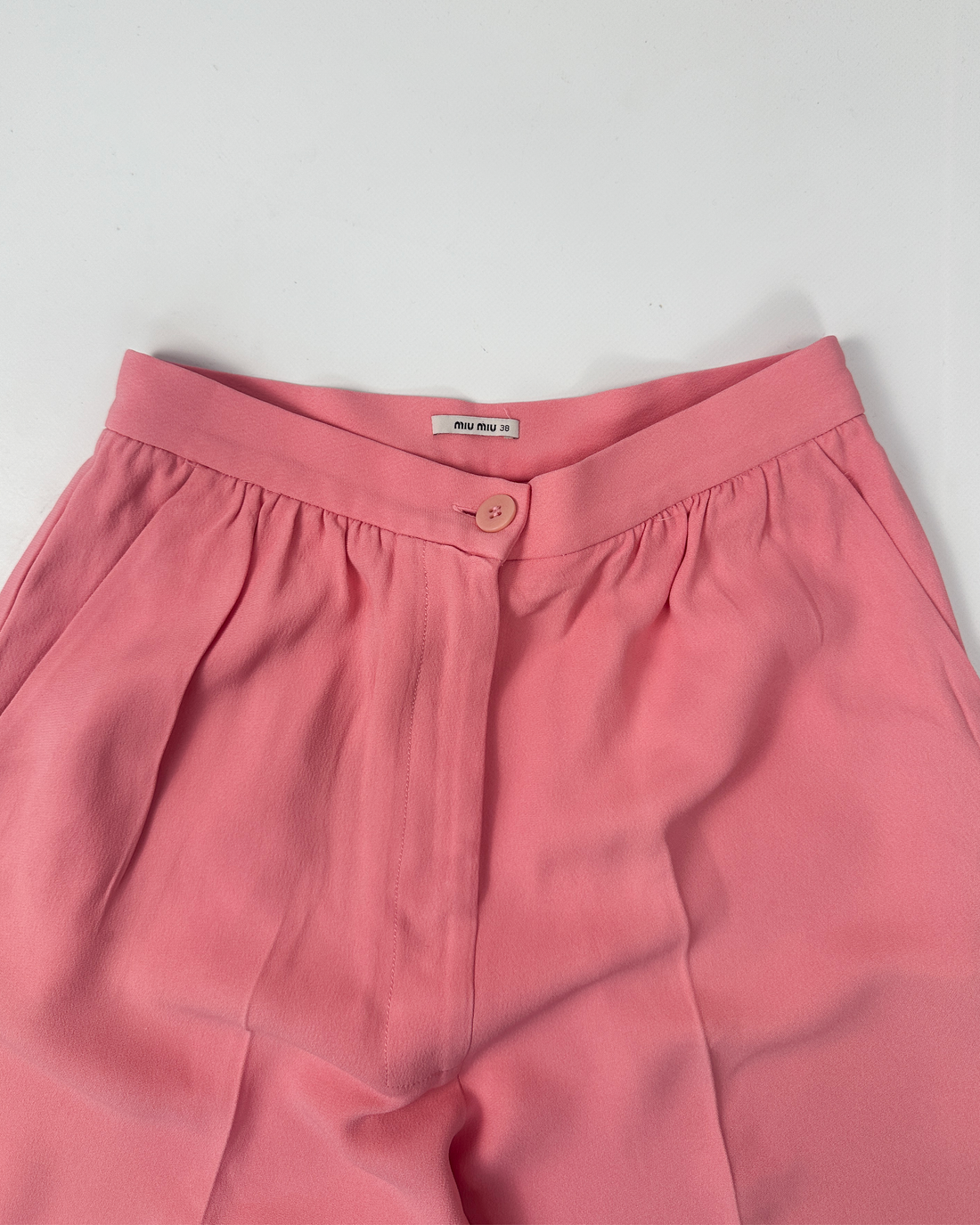 Miu Miu Pink 3/4 Acetate Wide Leg Pants 2000's