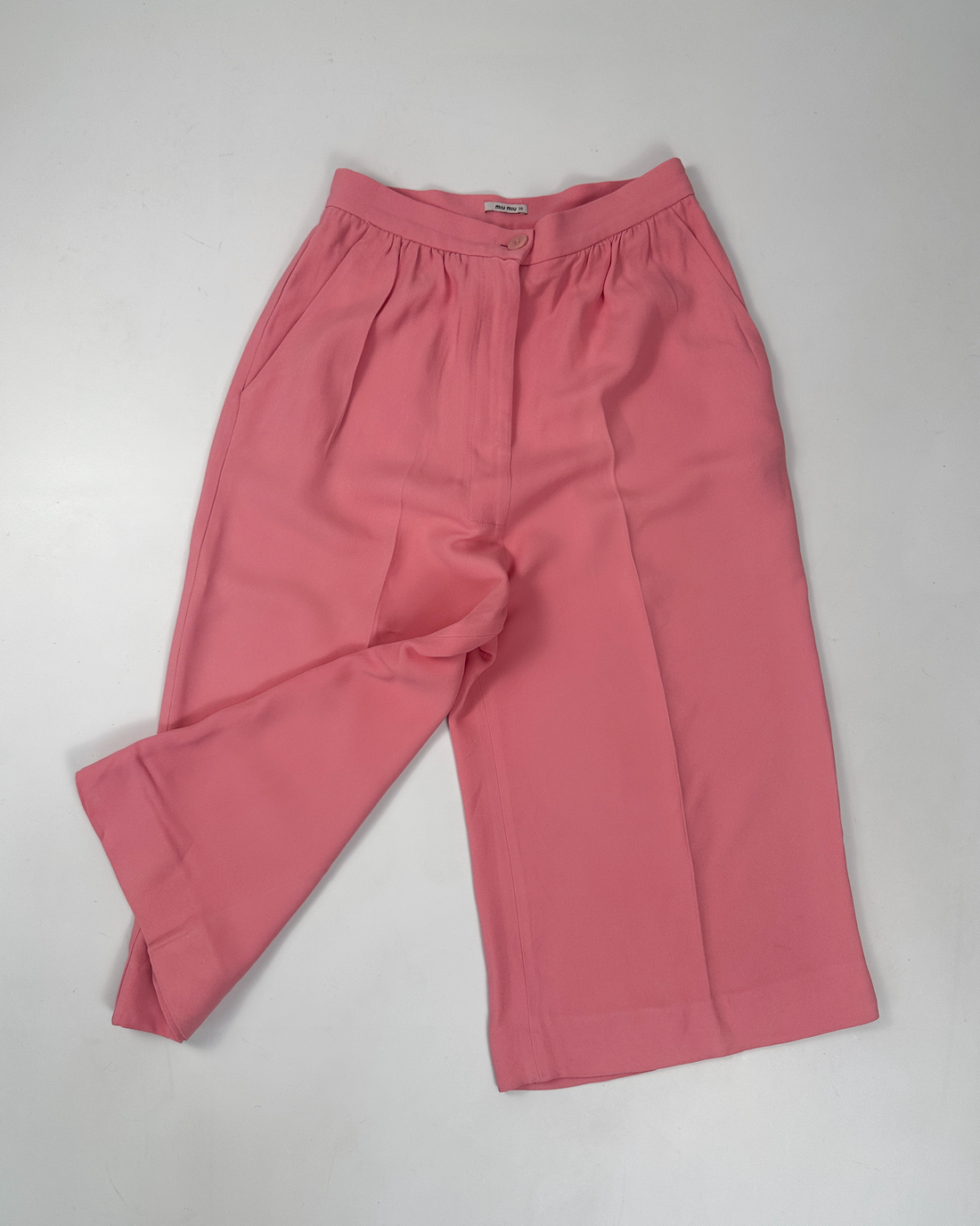 Miu Miu Pink 3/4 Acetate Wide Leg Pants 2000's