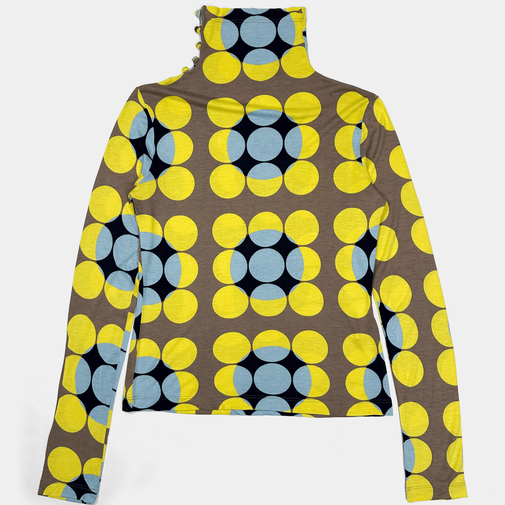 Marni Yellow n Brown Dots Pattern Elastic Top 2003