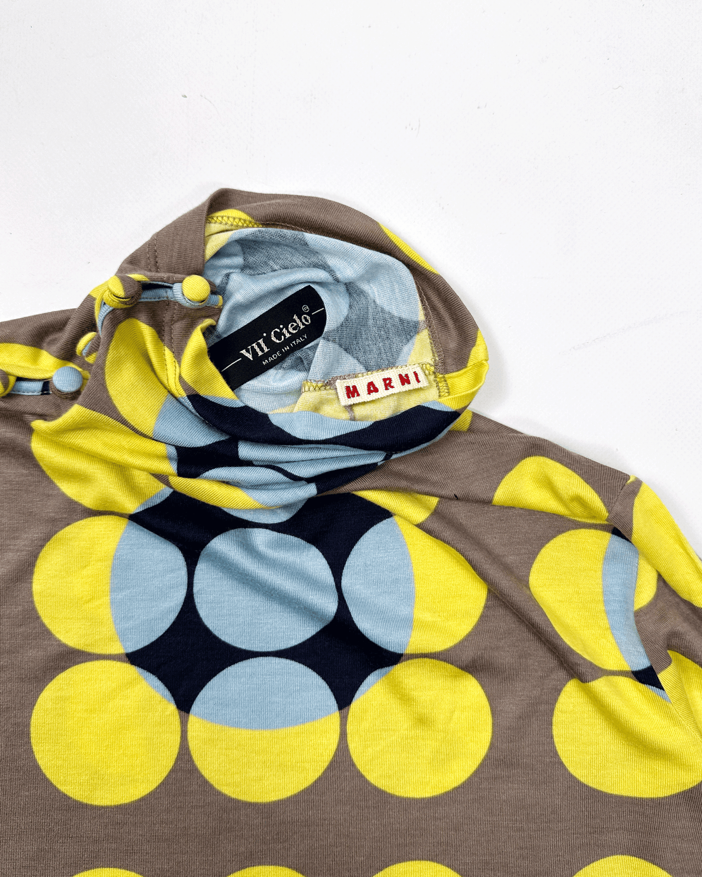 Marni Yellow n Brown Dots Pattern Elastic Top 2003
