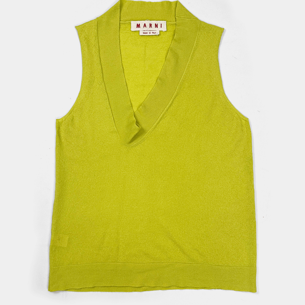 Marni Lime Green Cachemire Vest 2000's