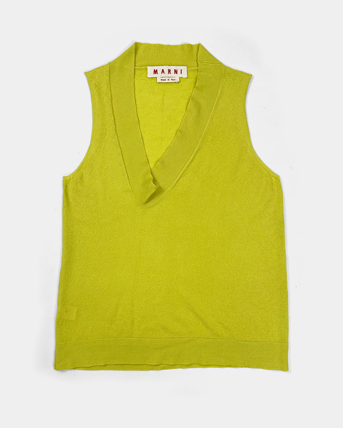 Marni Lime Green Cachemire Vest 2000's