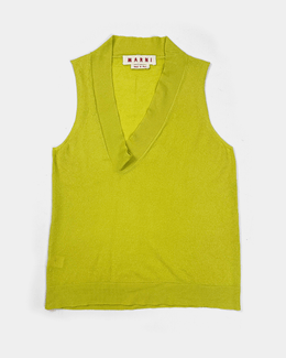 Marni Lime Green Cashmere Vest 2000's