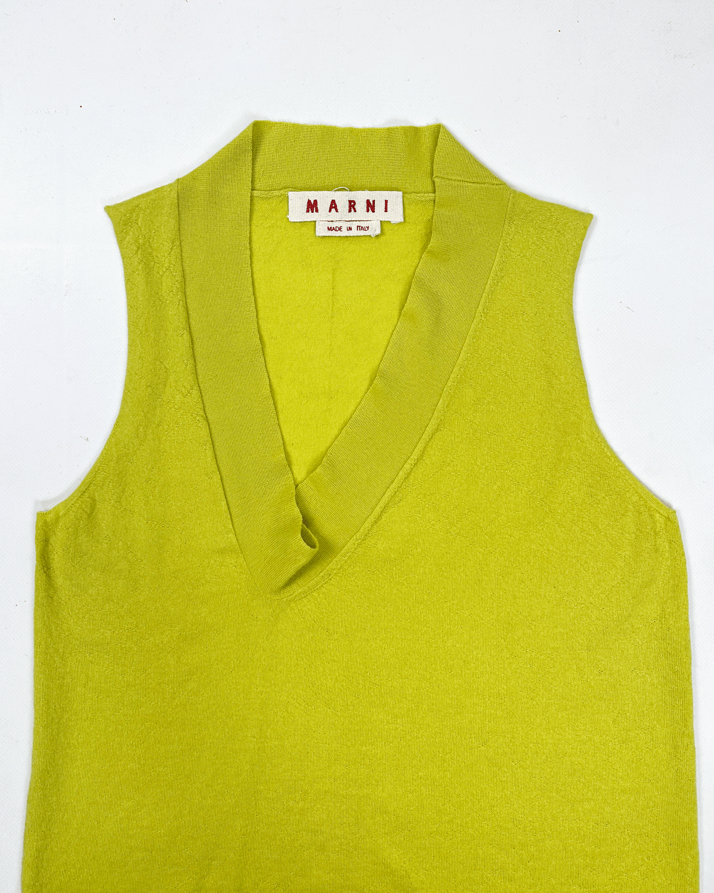 Marni Lime Green Cashmere Vest 2000's