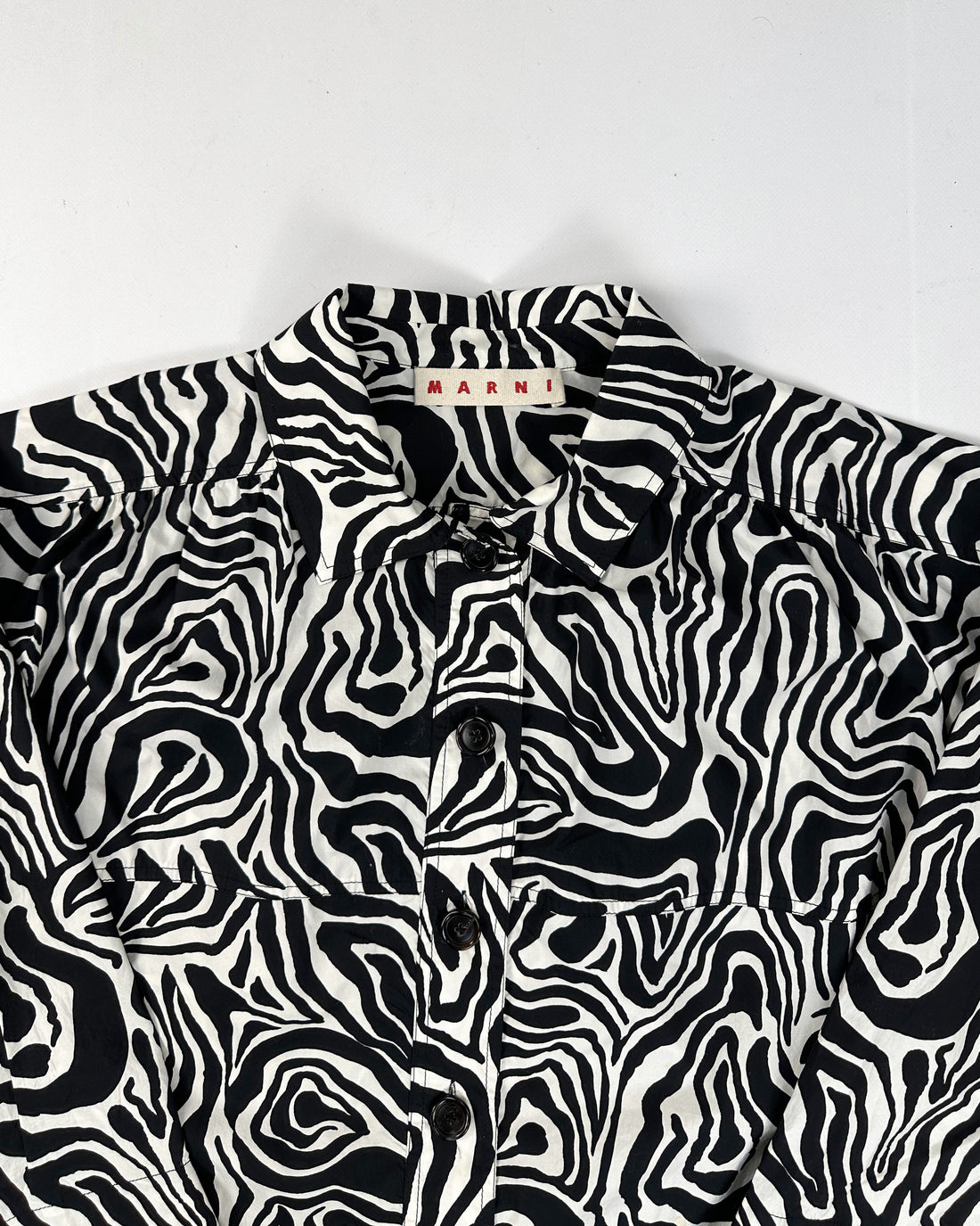 Marni Zebra Print Cotton White Shirt 2000's