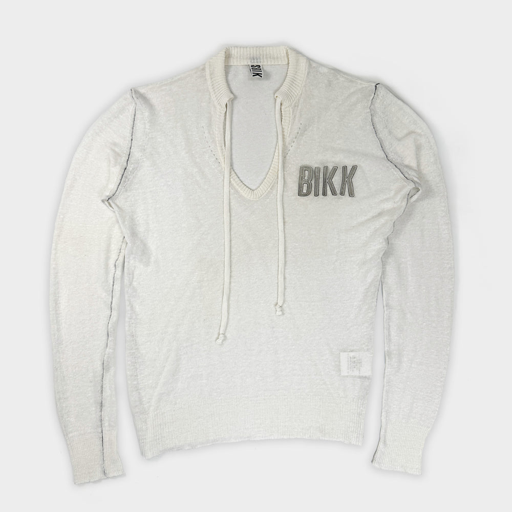 Dirk Bikkembergs White Linen Logo Top 2000's