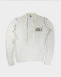 Dirk Bikkembergs White Linen Logo Top 2000's