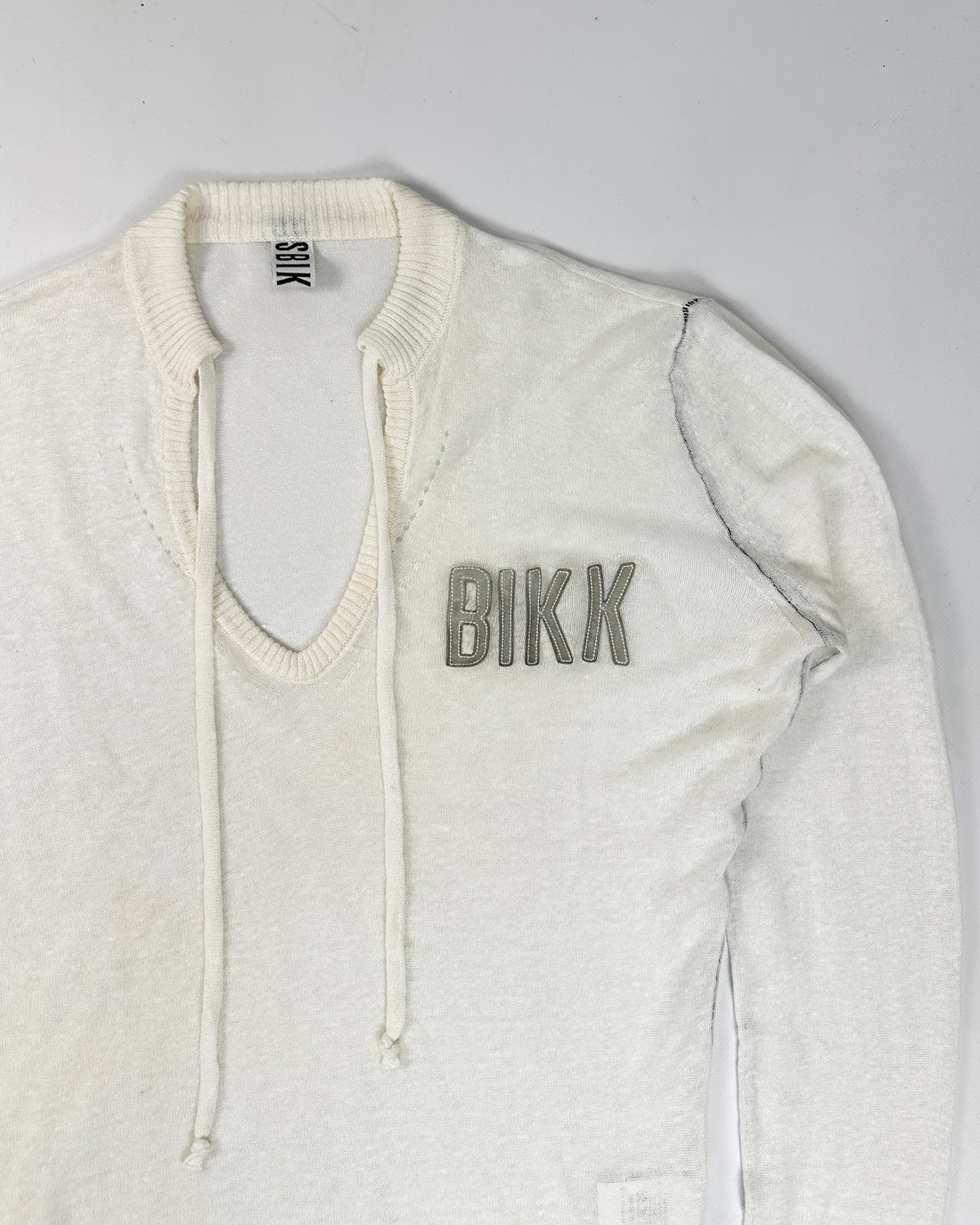 Dirk Bikkembergs White Linen Logo Top 2000's